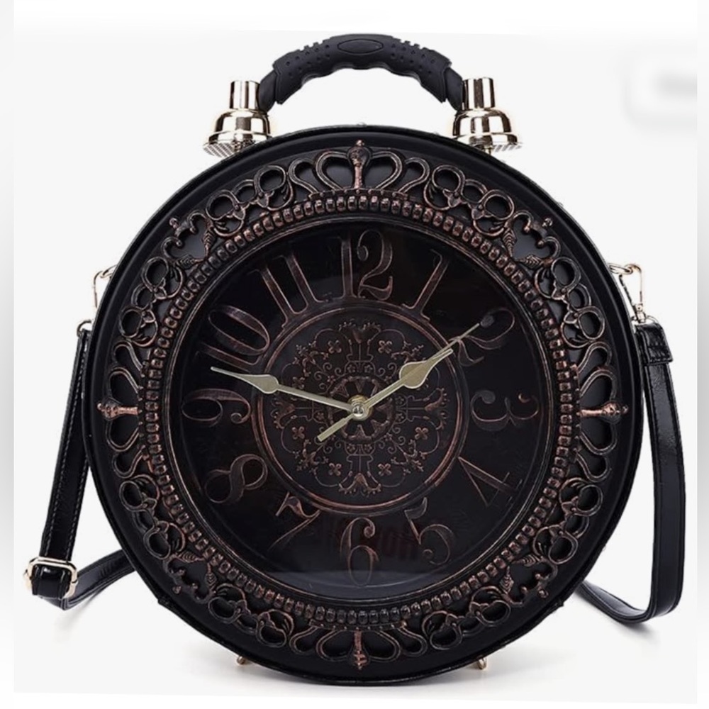 NWT Steampunk Crossbody Large Shoulder Working Clock Purse or Home Decor… - Picture 1 of 16